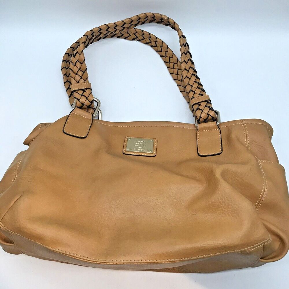 Dana Buchman Callie warm Kahki Classic Shoulder Tote Braided Double Handle Bag